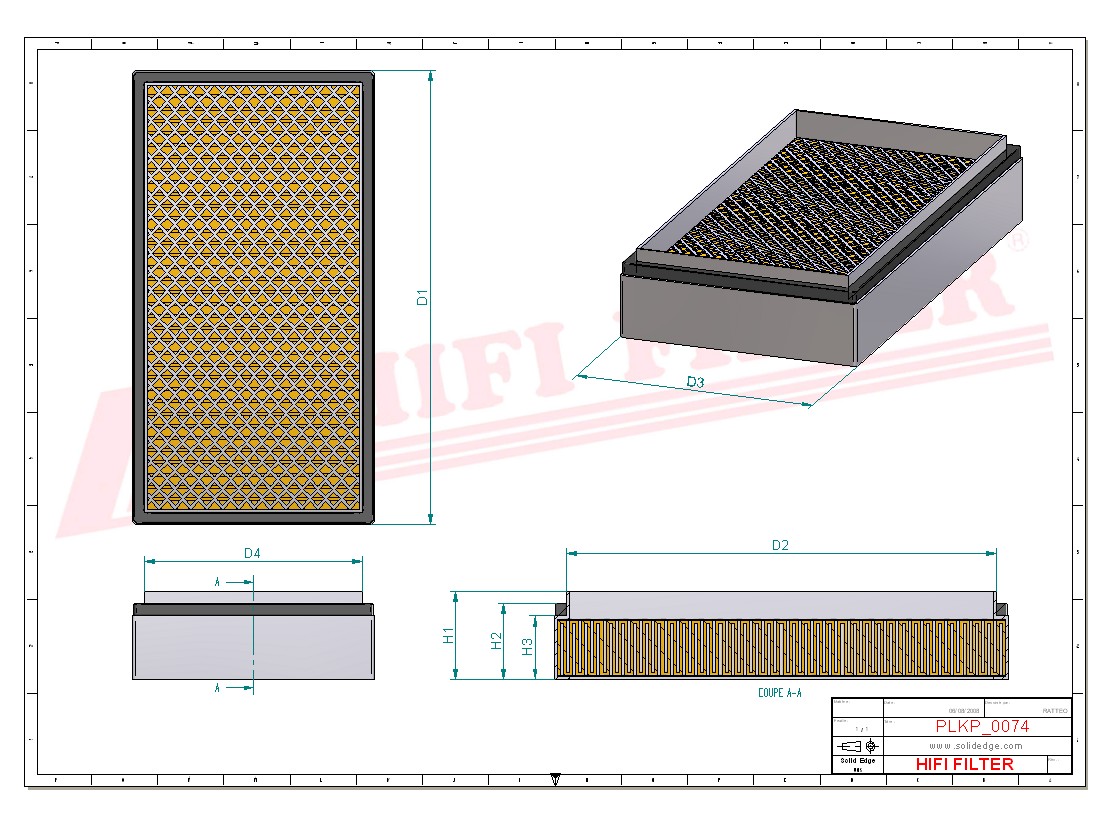 Schema tecnico Filtro abitacolo
