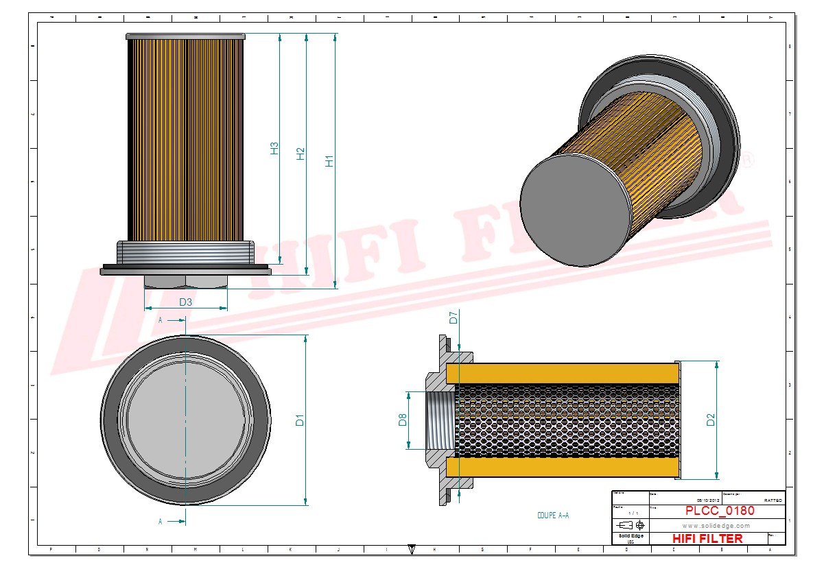 Schema tecnico Filtro carburante 1006763854 per trattori e macchine agricole