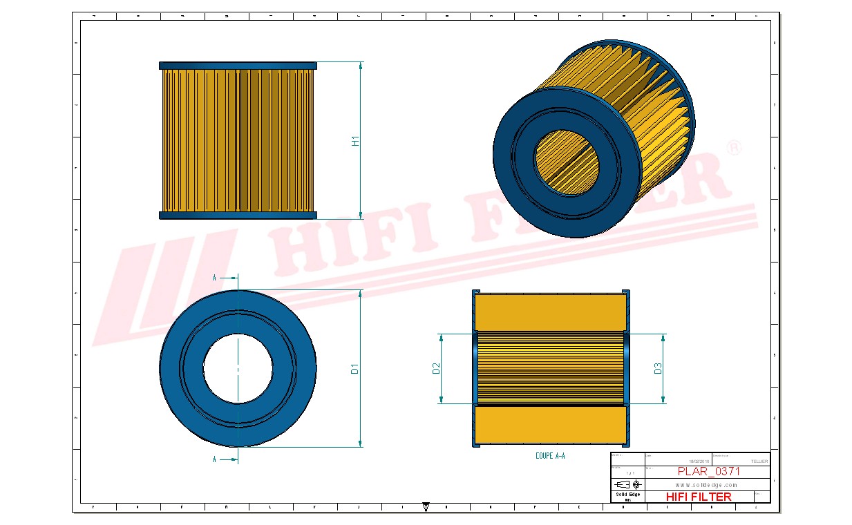 Schema tecnico Filtro aria