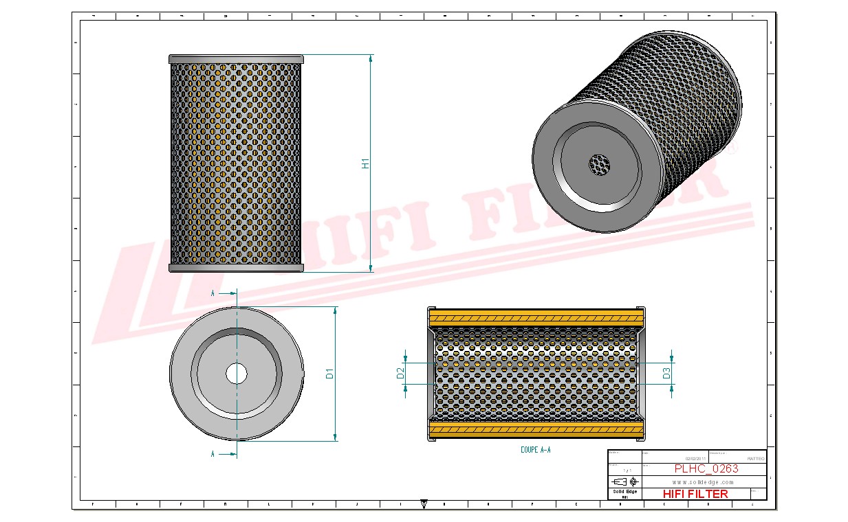 Schema tecnico Filtro olio