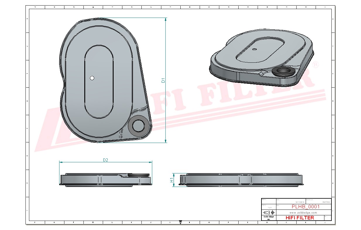 Schema tecnico Filtro olio