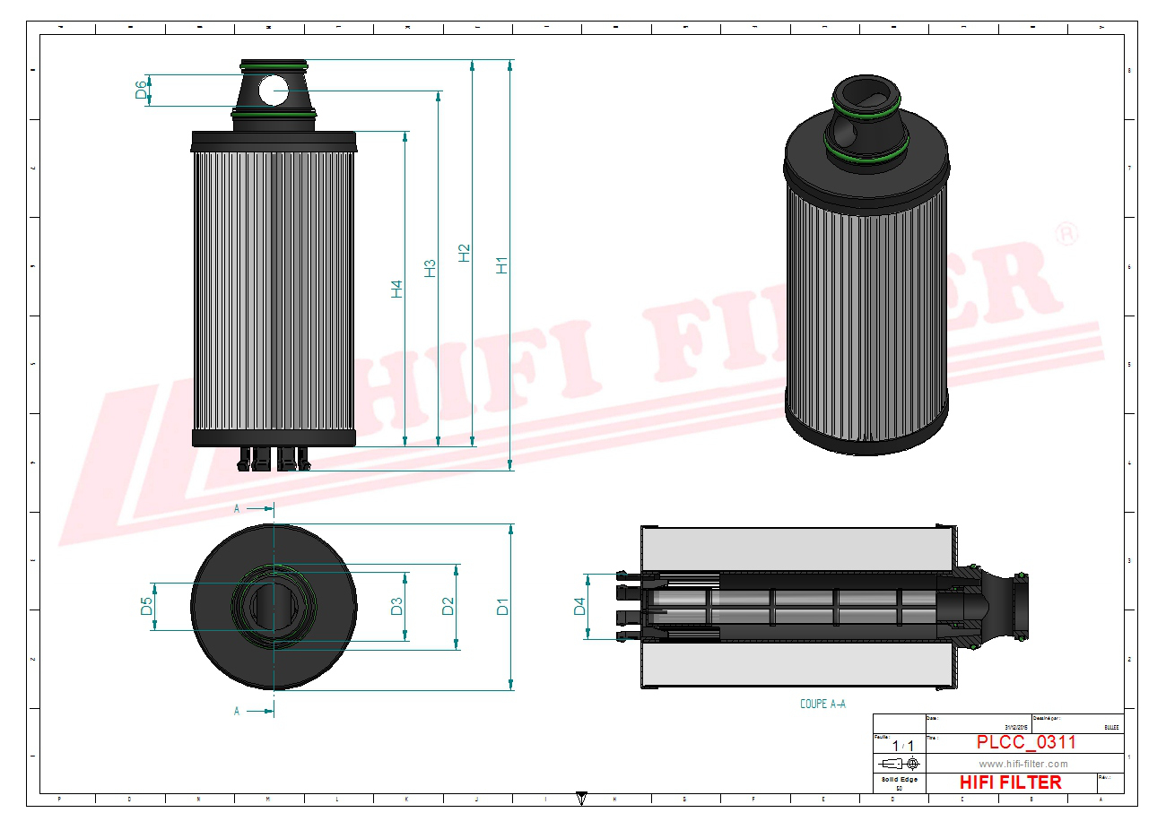 Schema tecnico Filtro carburante