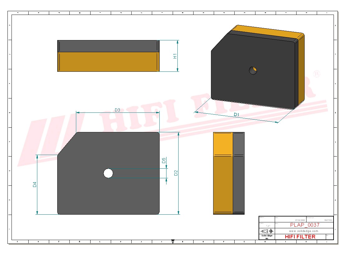 Schema tecnico Filtro abitacolo