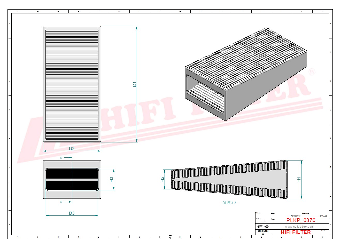 Schema tecnico Filtro abitacolo