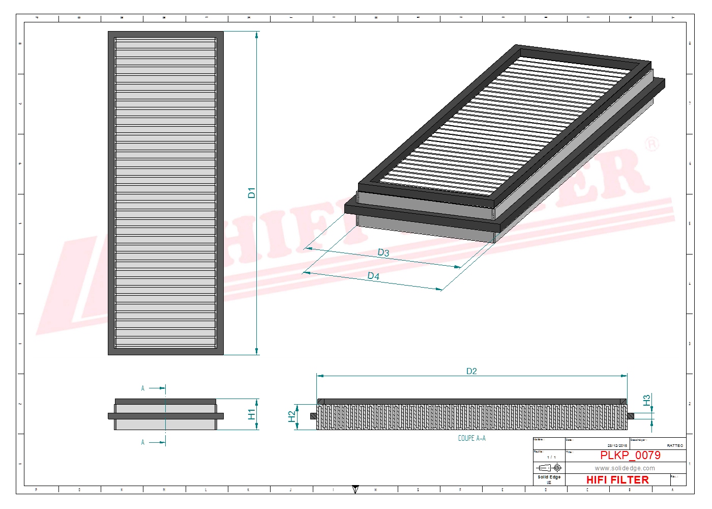Schema tecnico Filtro abitacolo