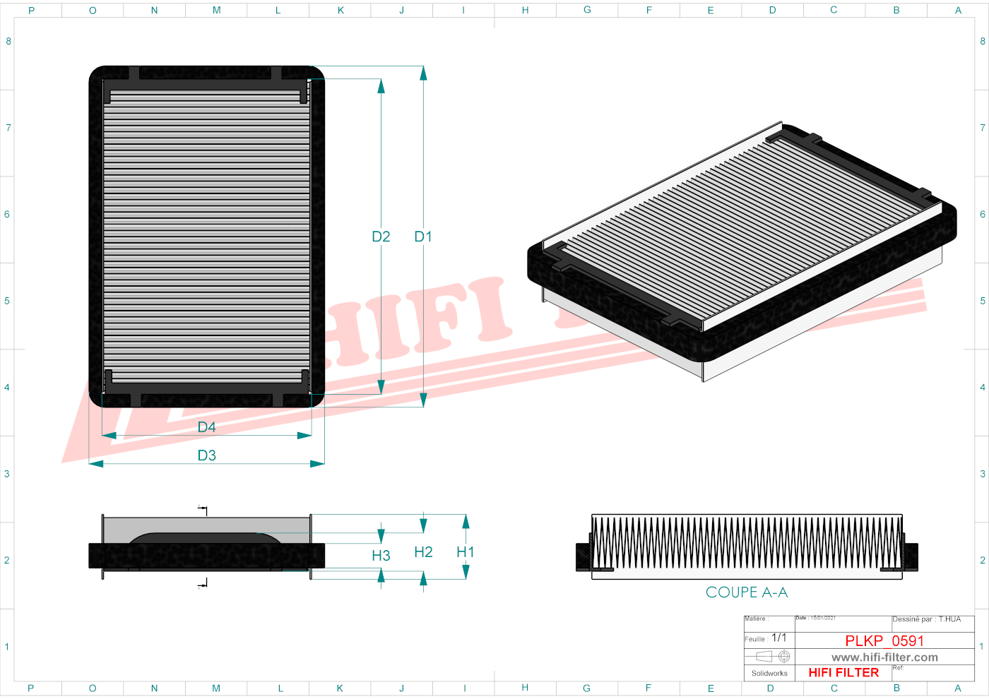 Schema tecnico Filtro abitacolo