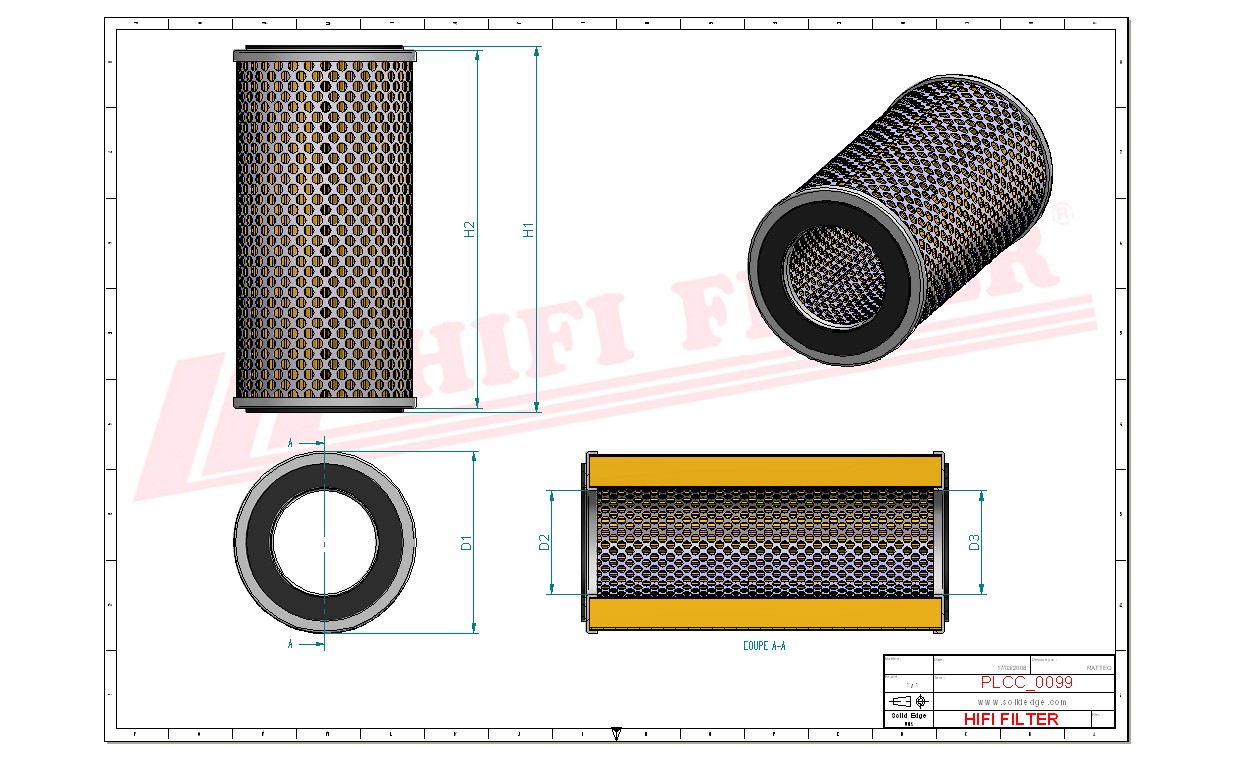 Schema tecnico Filtro carburante 149-0128 per trattori e macchine agricole