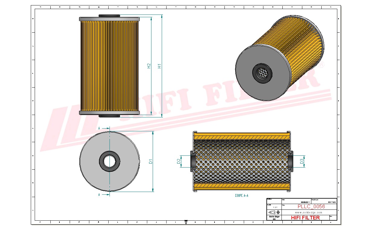 Schema tecnico Filtro olio HU715/3X per trattori e macchine agricole