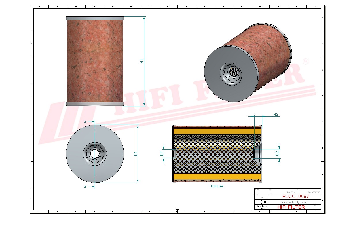 Schema tecnico Filtro carburante