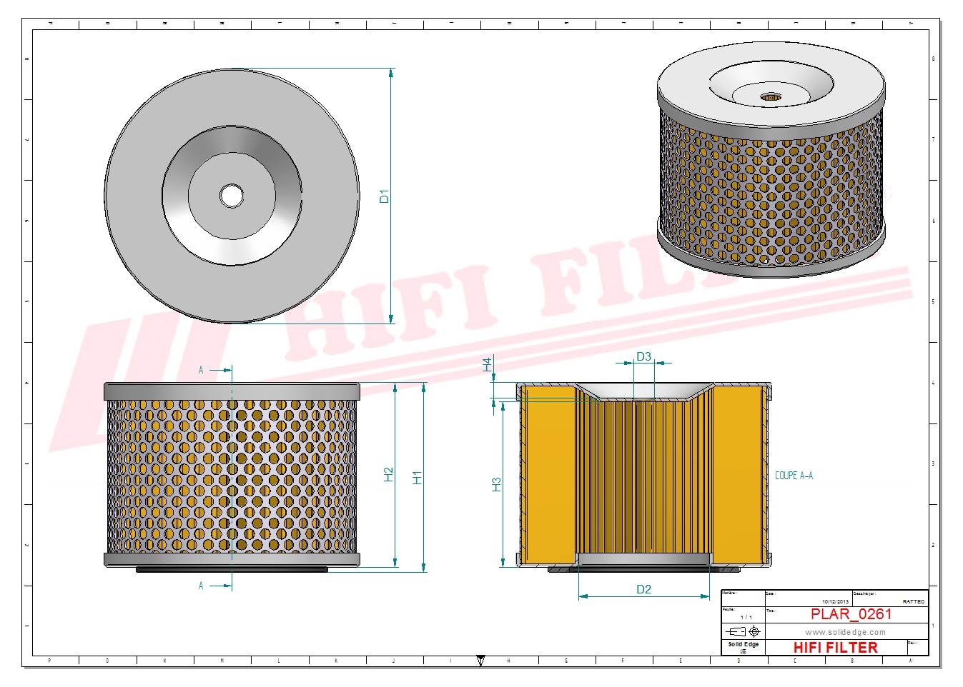 Schema tecnico Filtro abitacolo