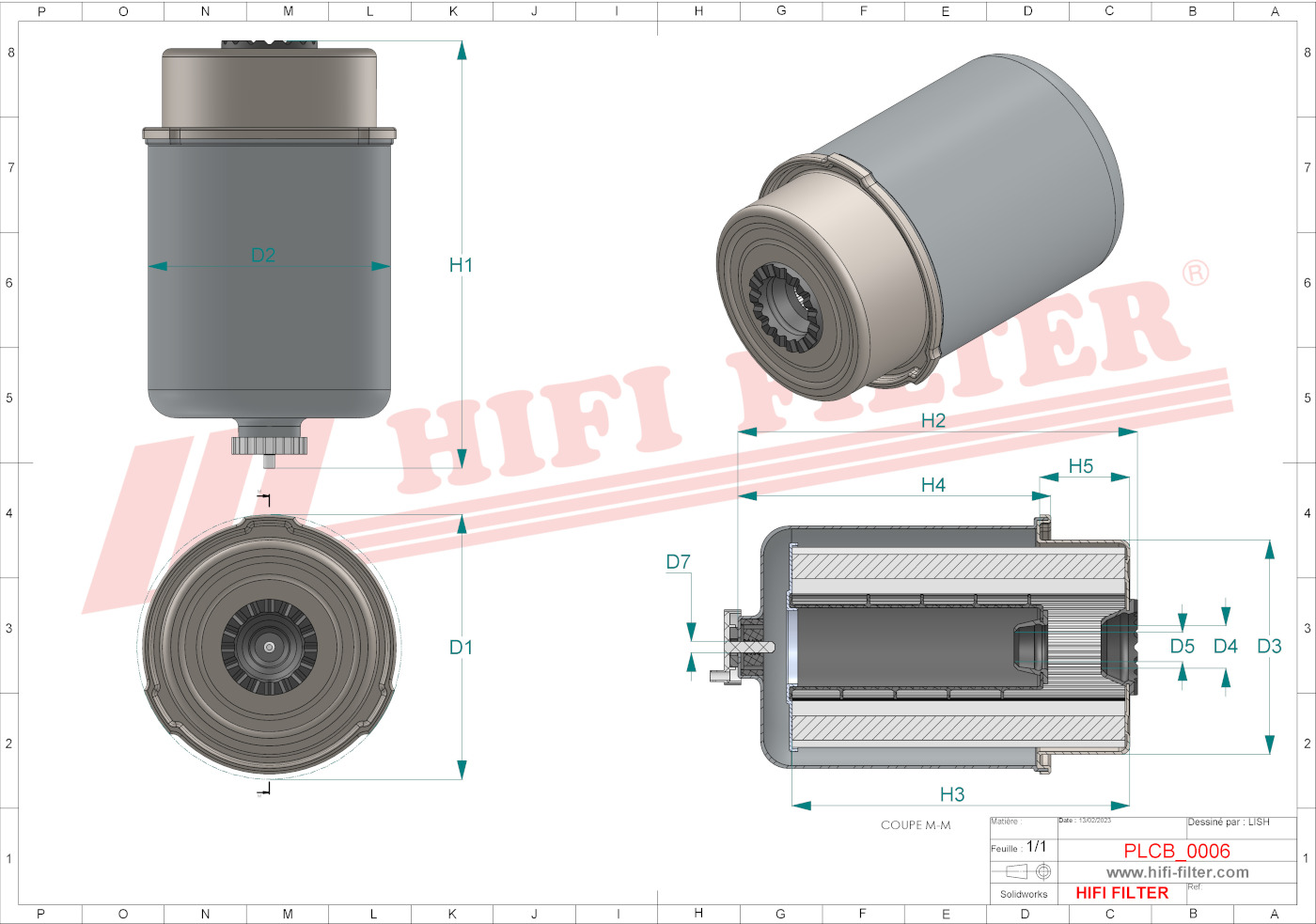 Schema tecnico Filtro carburante