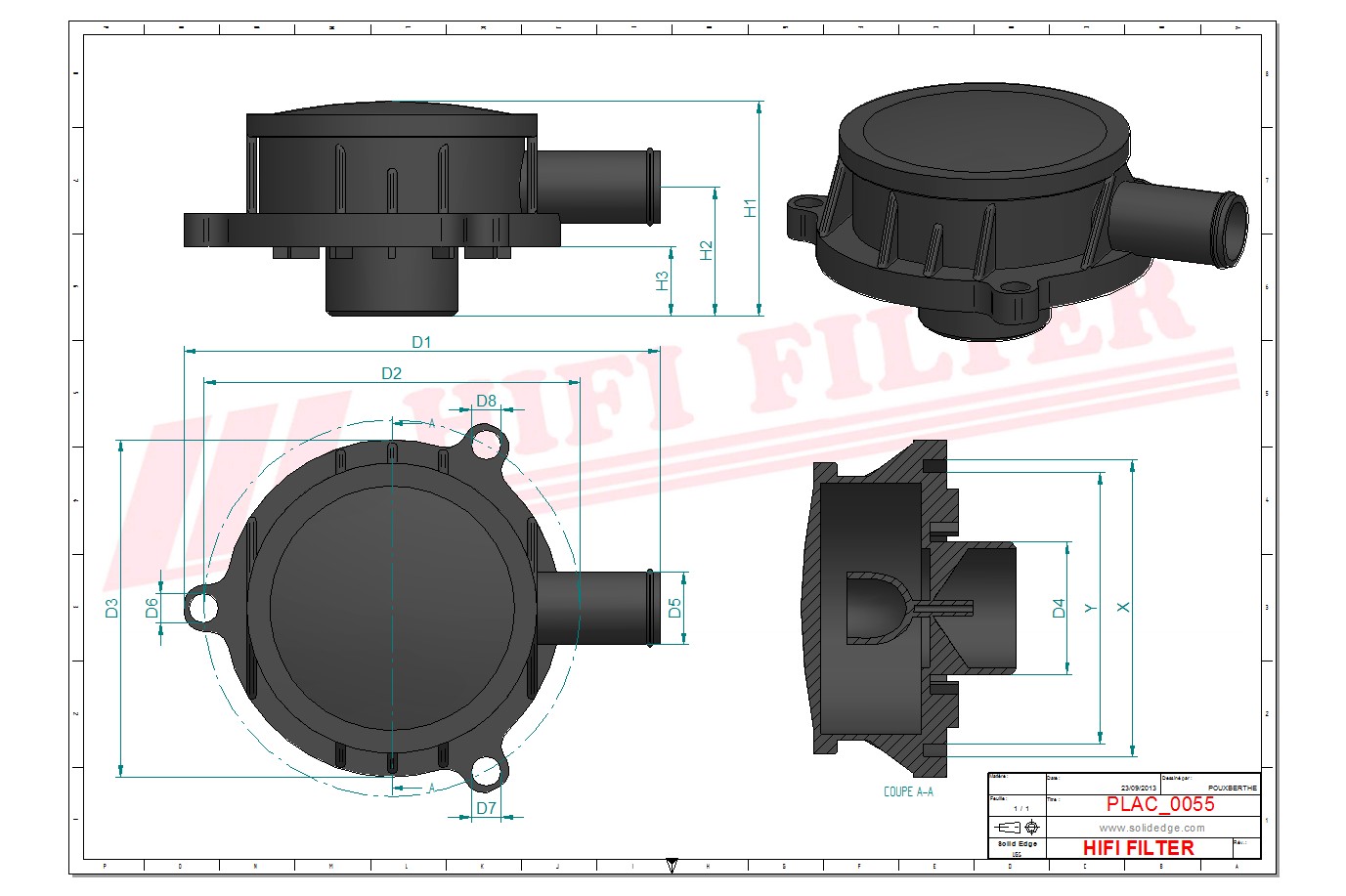 Schema tecnico Filtro aria
