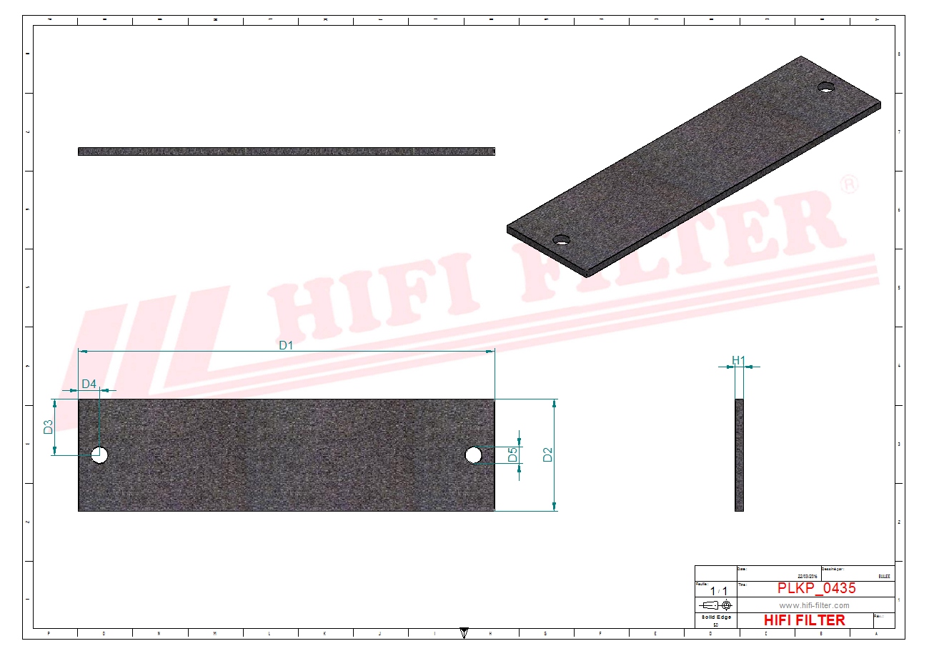Schema tecnico Filtro abitacolo F053740 per trattori e macchine agricole