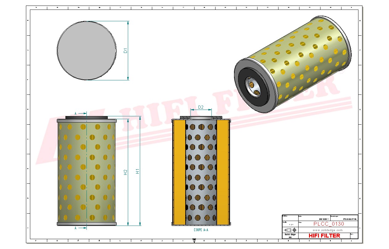 Schema tecnico Filtro carburante