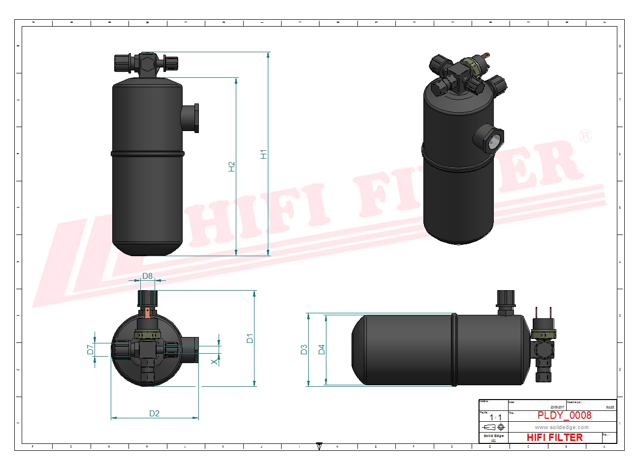 Schema tecnico Filtro carburante