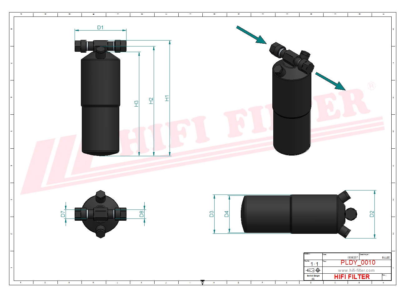 Schema tecnico Filtro carburante