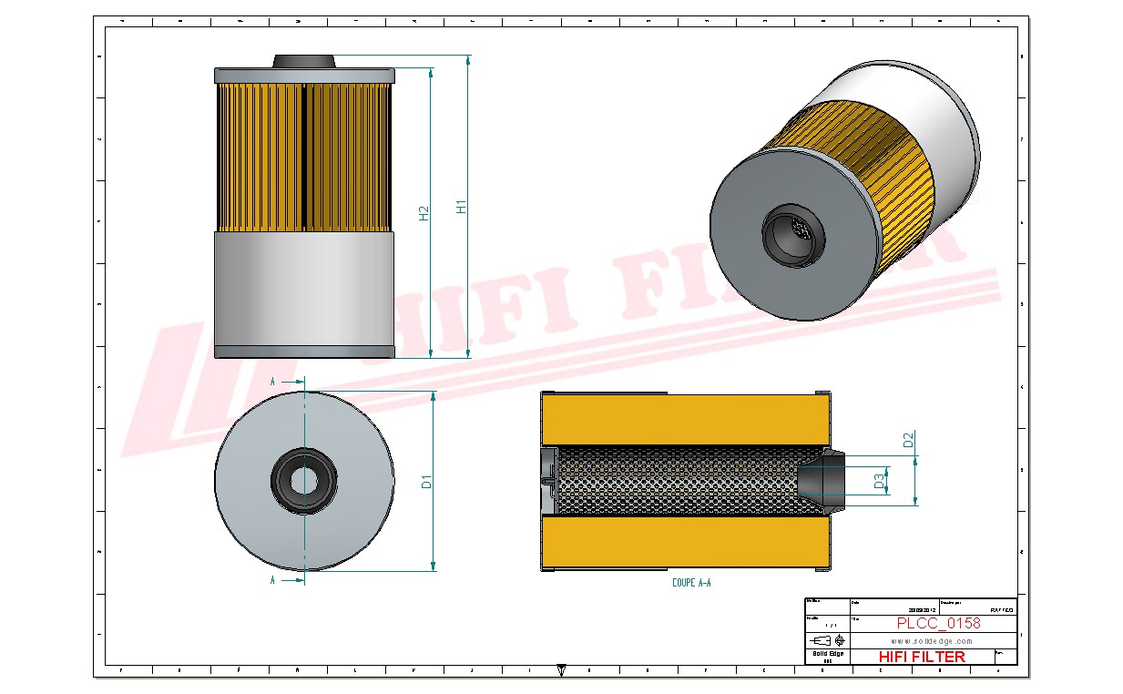 Schema tecnico Prefiltro aria
