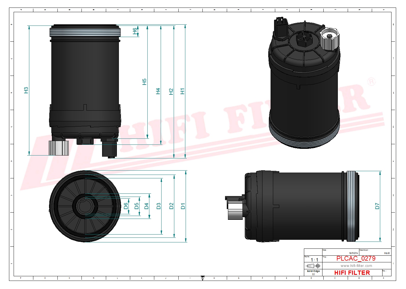 Schema tecnico Filtro carburante 7005635 per trattori e macchine agricole
