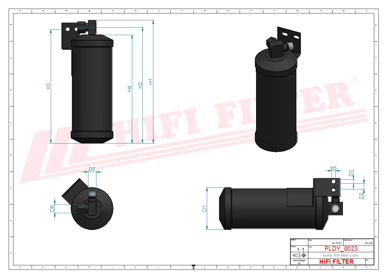 Schema tecnico Filtro carburante