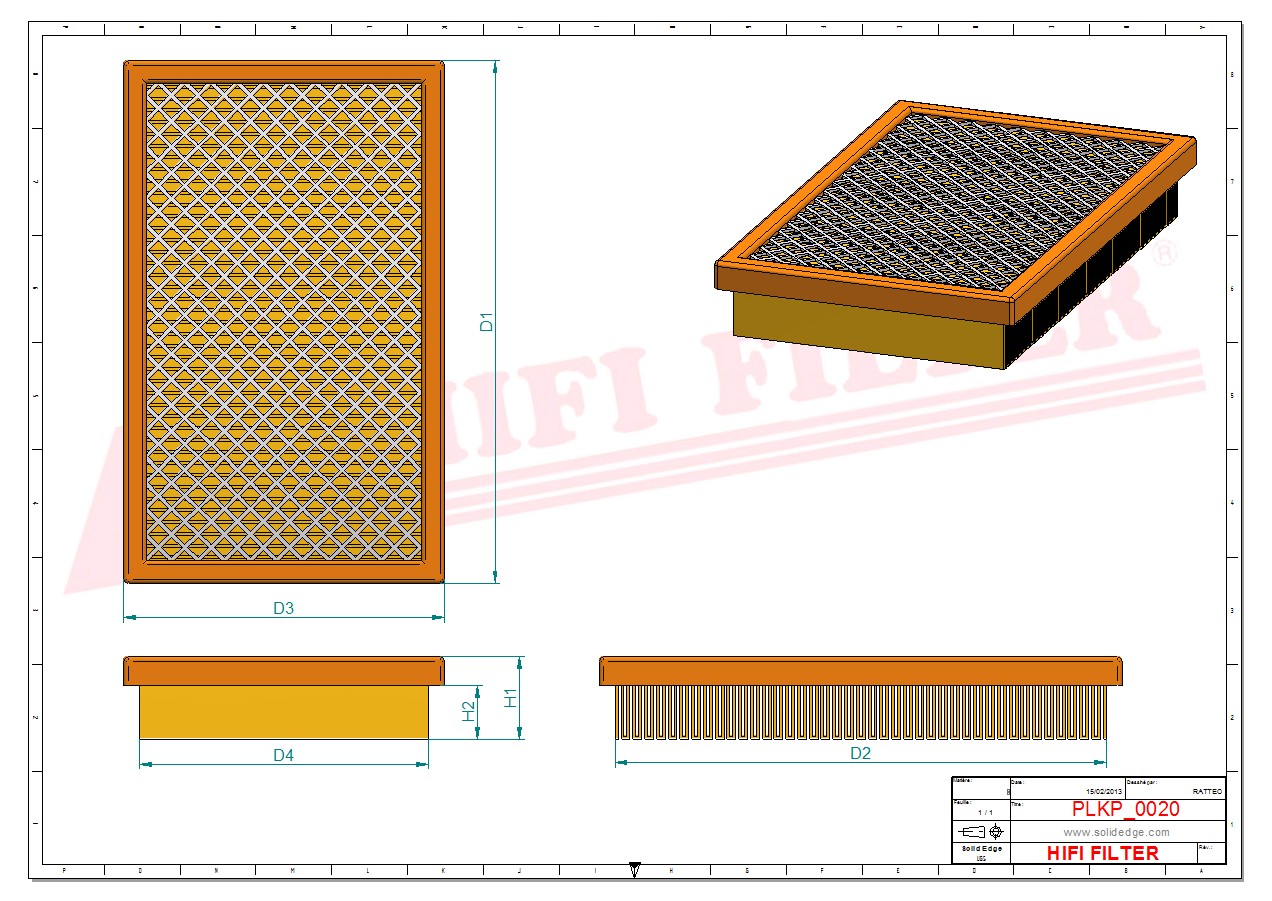 Schema tecnico Filtro abitacolo