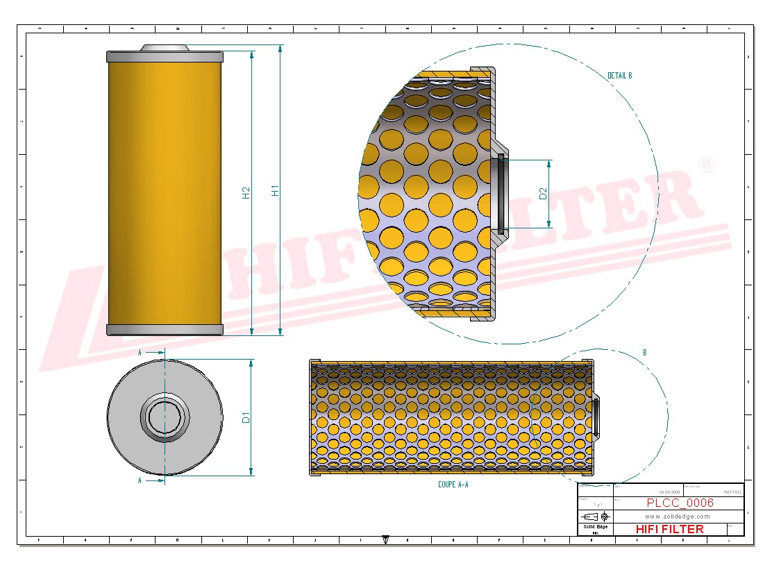 Schema tecnico Filtro carburante 12182072001 per trattori e macchine agricole