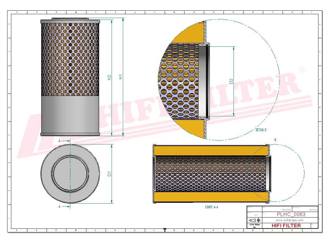 Schema tecnico Filtro idraulico 7211138 per trattori e macchine agricole