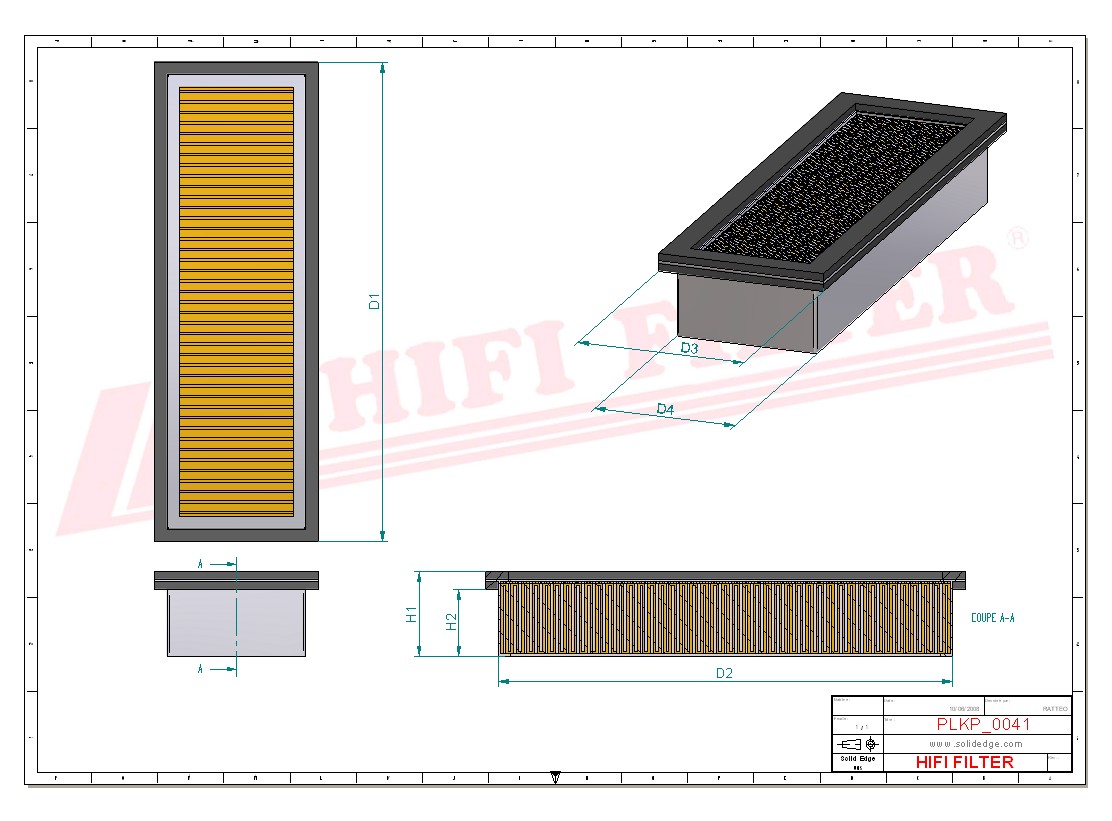 Schema tecnico Filtro abitacolo