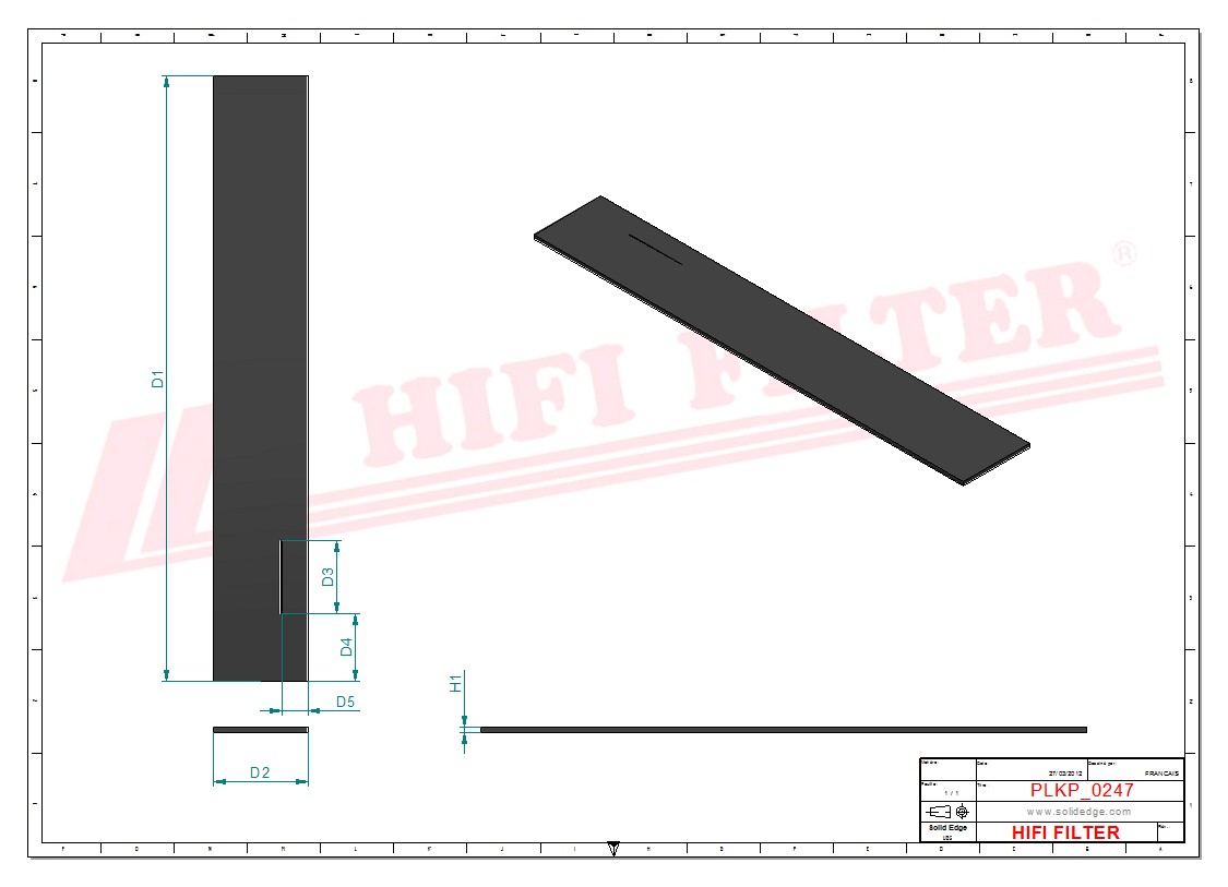 Schema tecnico Prefiltro aria