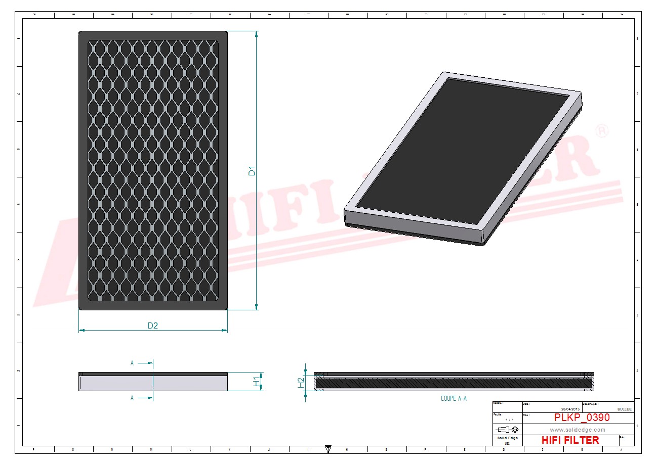 Schema tecnico Filtro abitacolo 30/925426 per trattori e macchine agricole