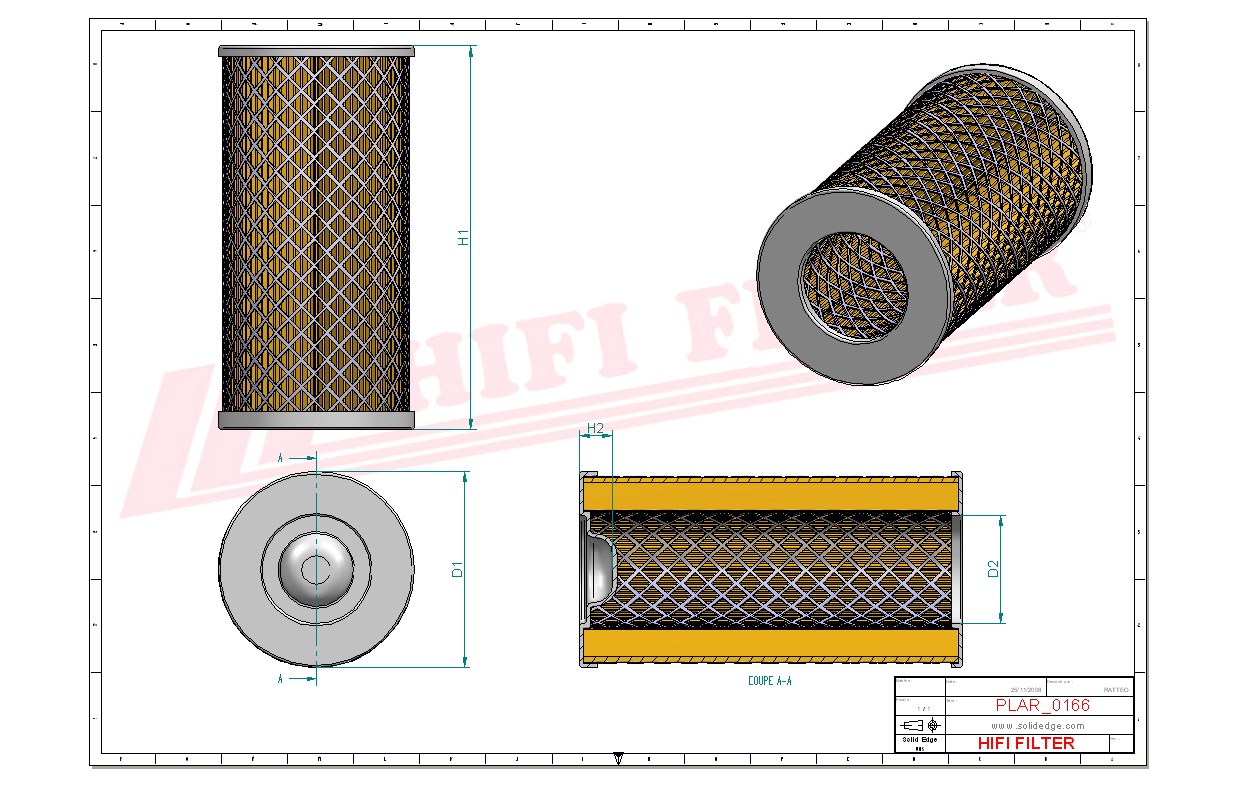 Schema tecnico Filtro aria