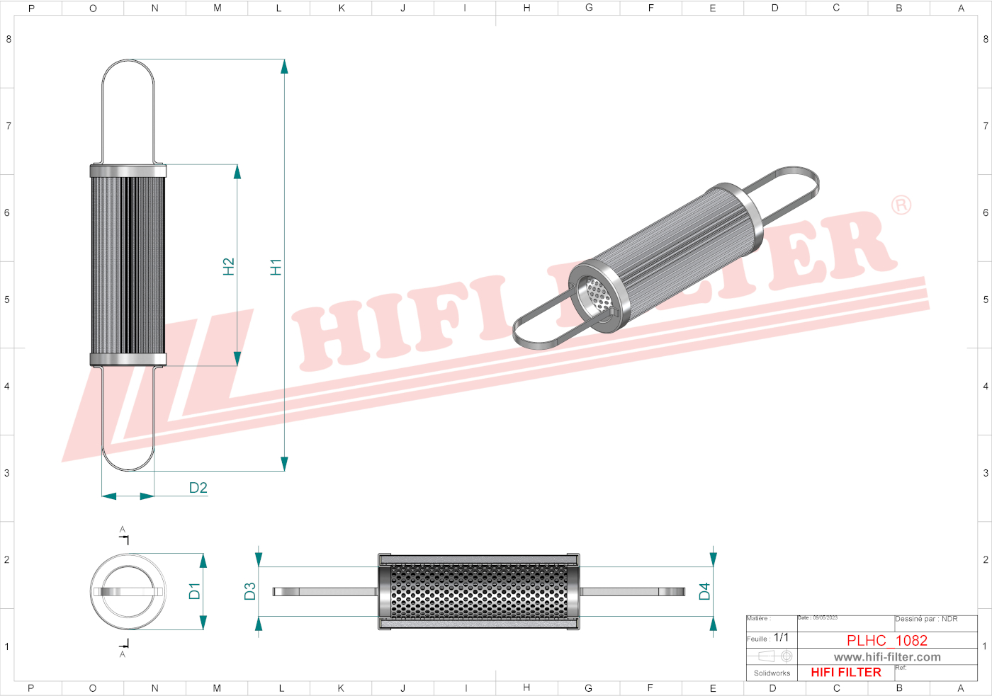 Schema tecnico Filtro olio