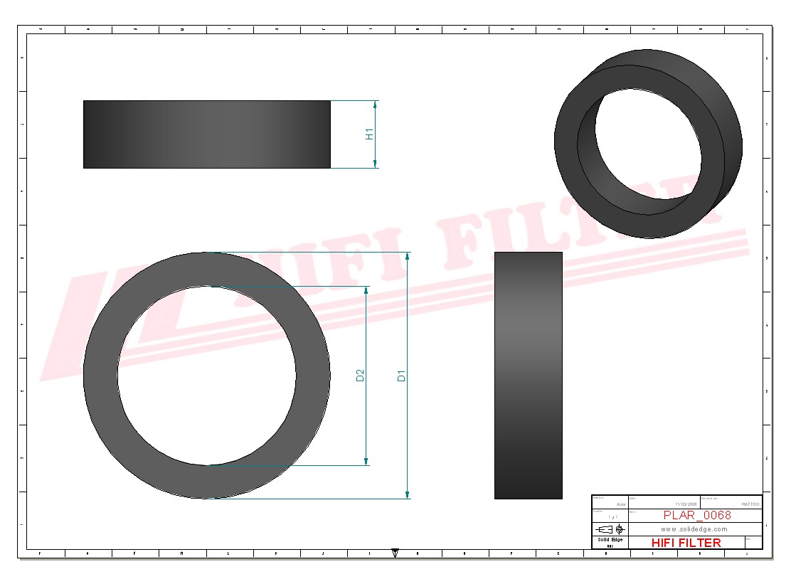 Schema tecnico Filtro aria