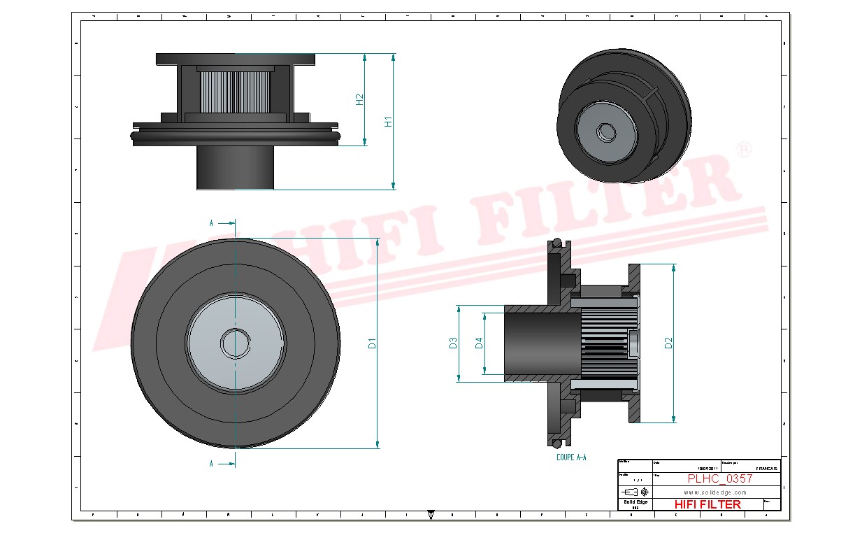 Schema tecnico Filtro idraulico 1006763850 per trattori e macchine agricole