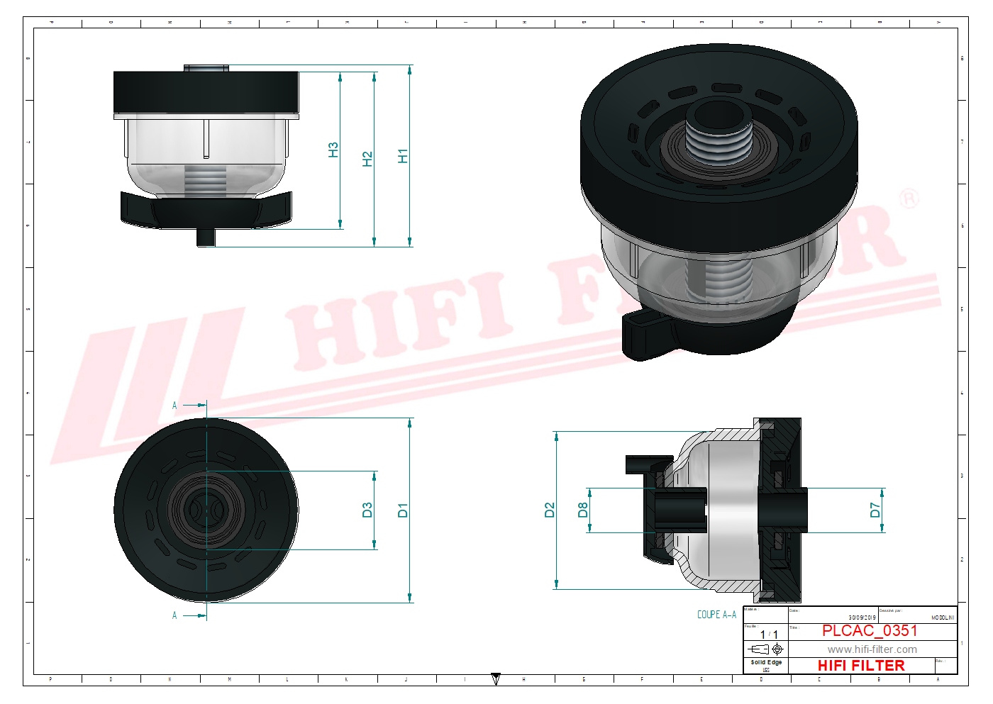 Schema tecnico Bicchiere P56-9758 per trattori e macchine agricole