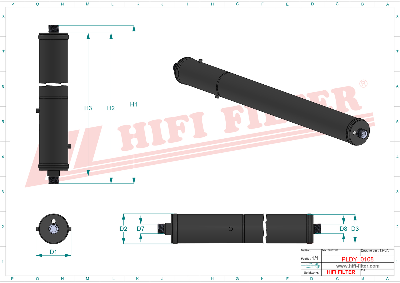 Schema tecnico Filtro carburante