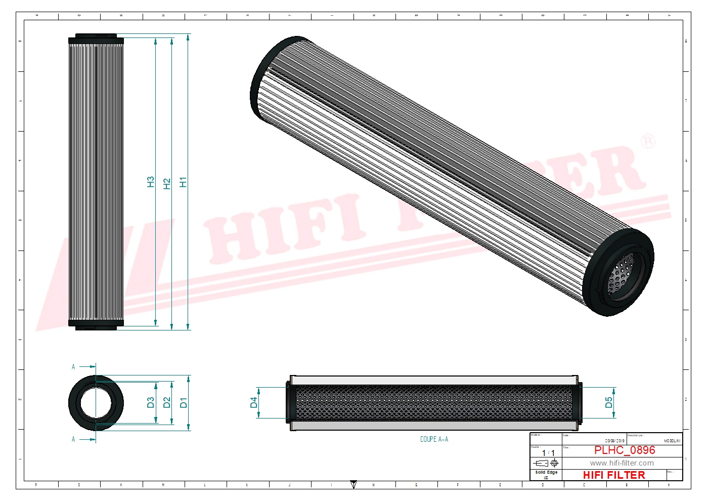 Schema tecnico Filtro idraulico 270066500 per trattori e macchine agricole