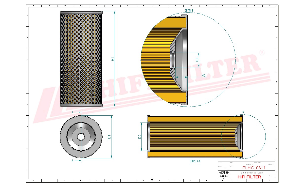 Schema tecnico Filtro idraulico 2898633 per trattori e macchine agricole
