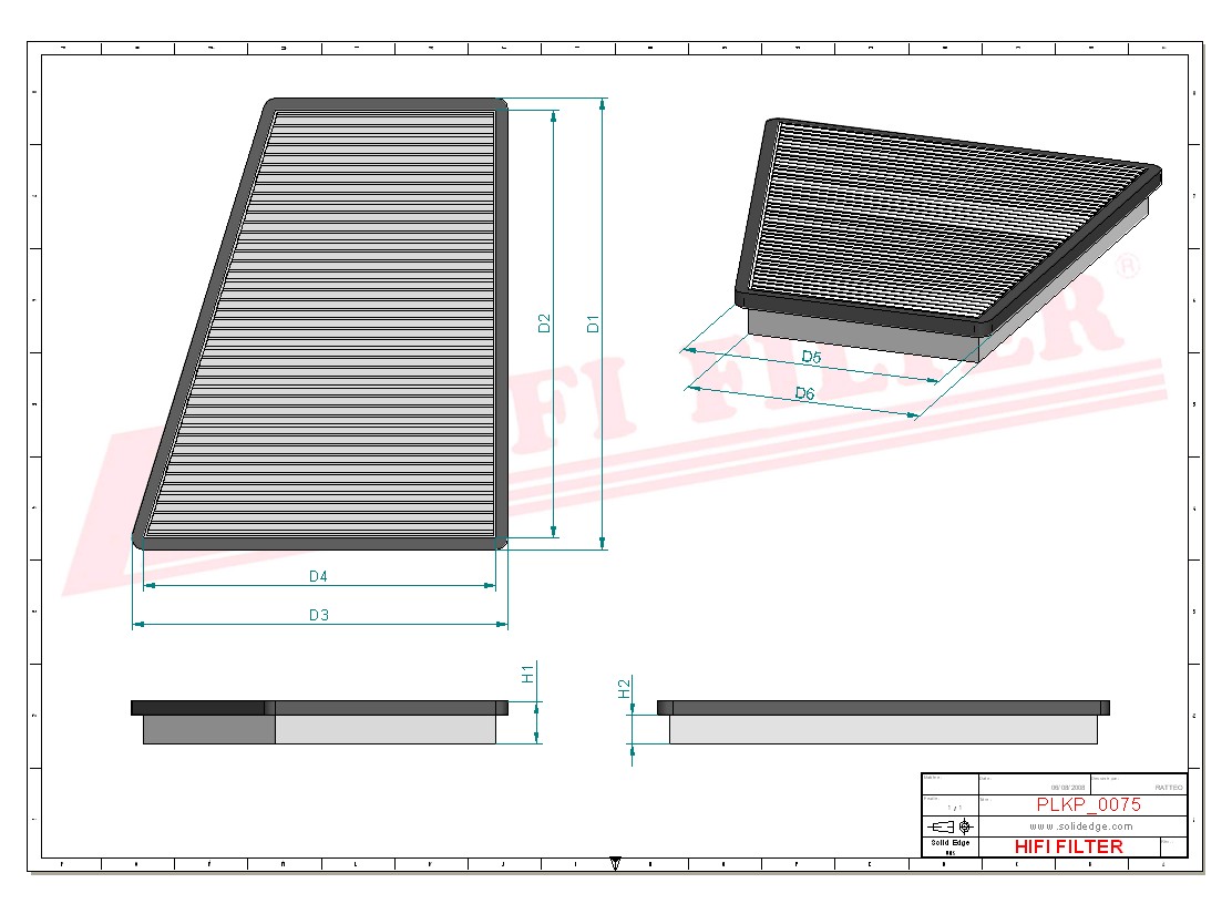 Schema tecnico Filtro abitacolo