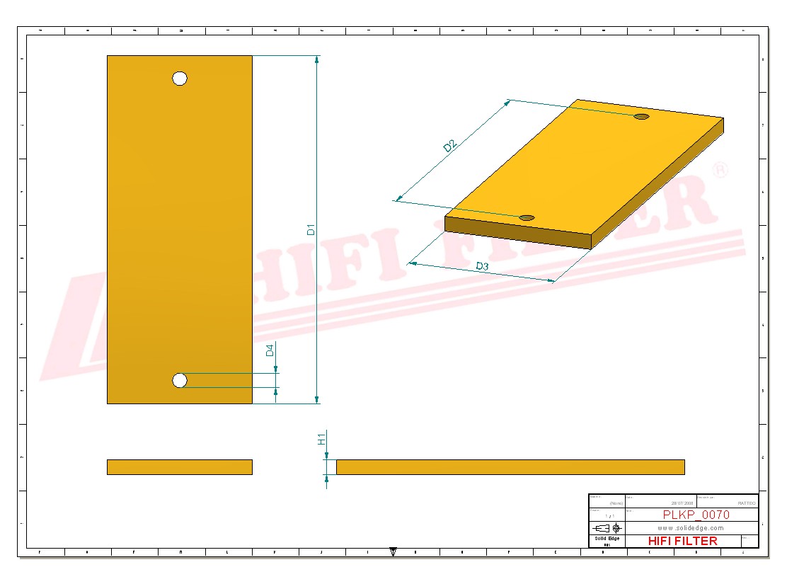 Schema tecnico Filtro abitacolo 55171150 per trattori e macchine agricole