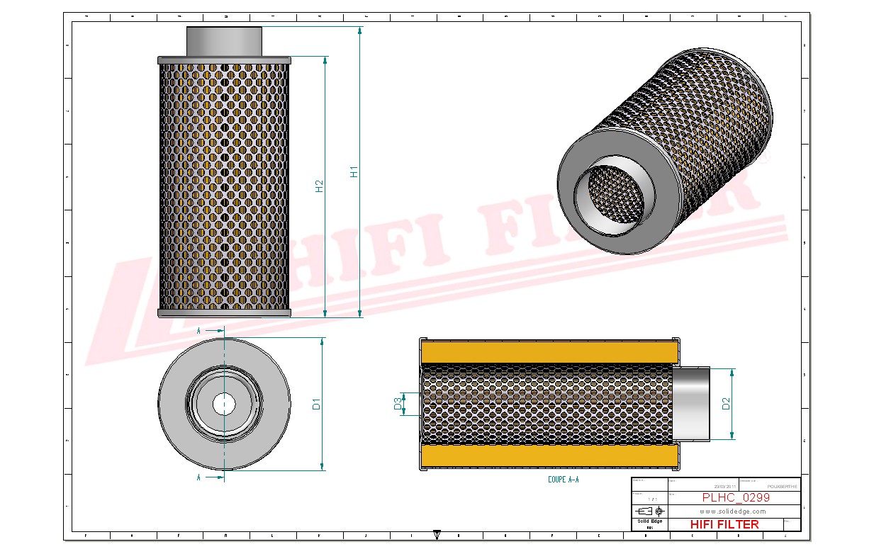 Schema tecnico Filtro olio