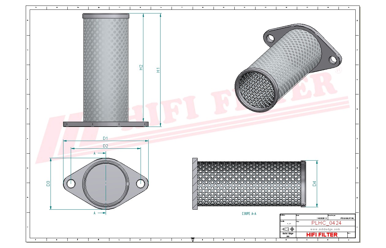 Schema tecnico Filtro olio