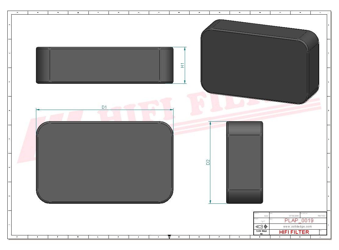 Schema tecnico Filtro aria