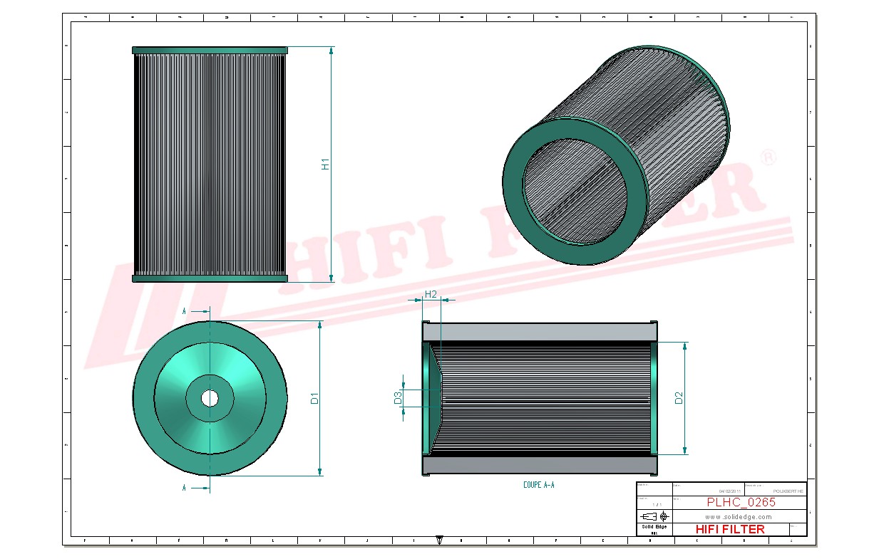 Schema tecnico Filtro idraulico 937878Q per trattori e macchine agricole