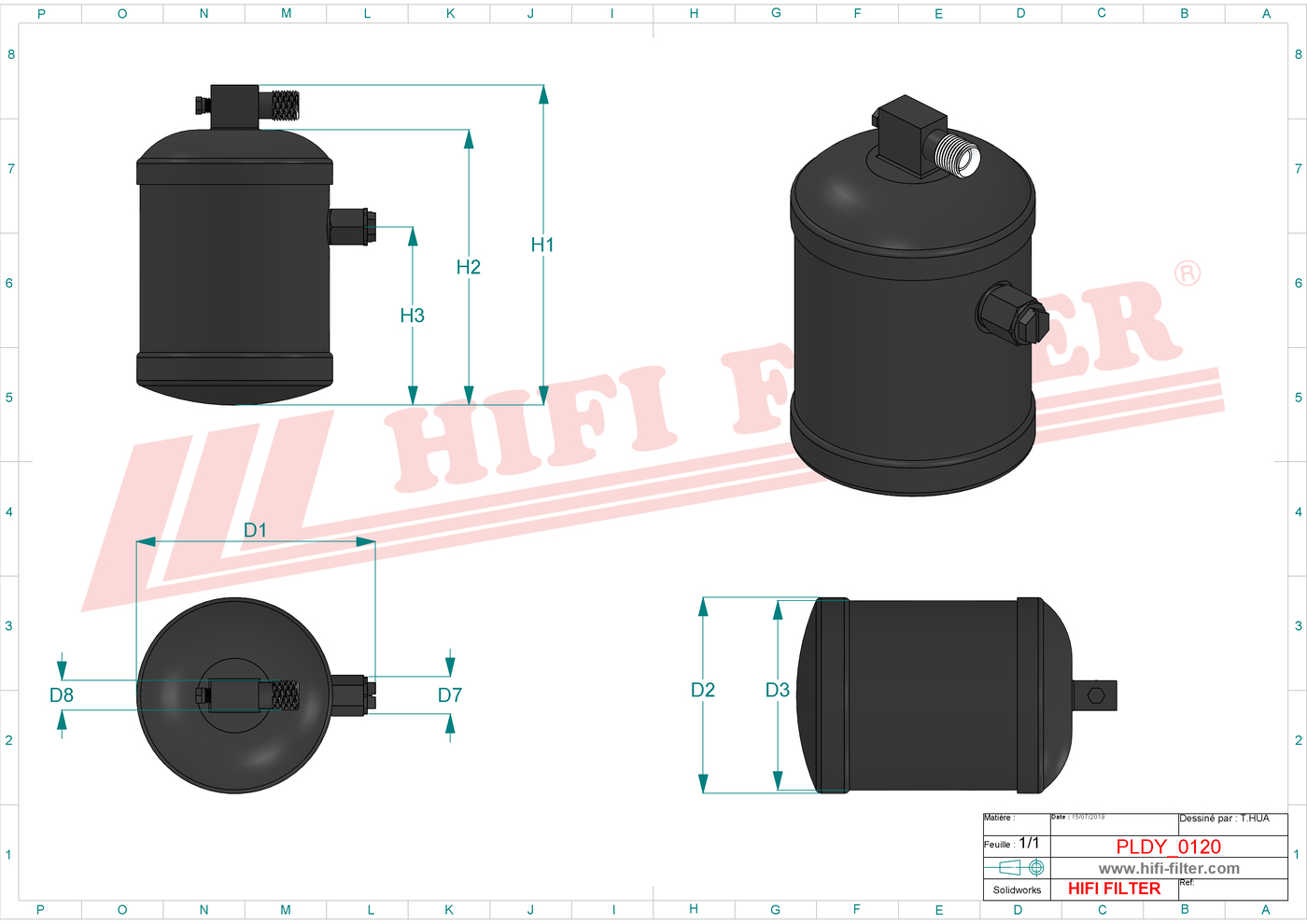 Schema tecnico Filtro carburante