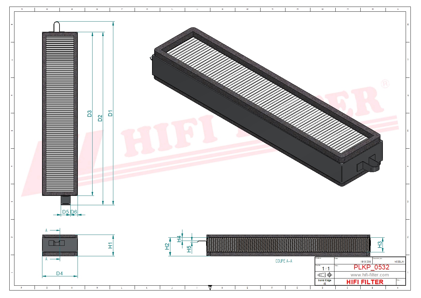 Schema tecnico Filtro abitacolo
