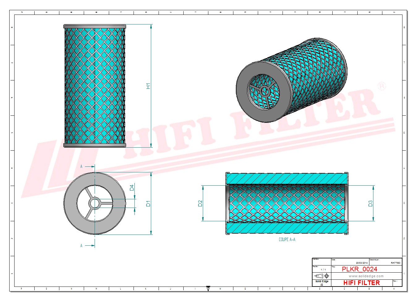 Schema tecnico Filtro abitacolo per trattori e macchine agricole