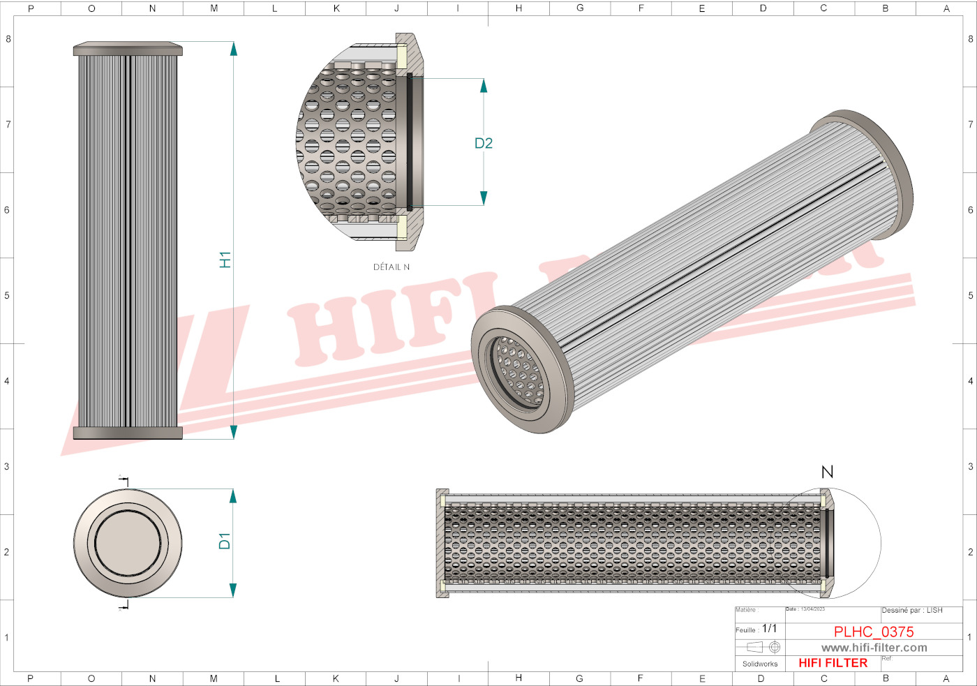 Schema tecnico Filtro olio