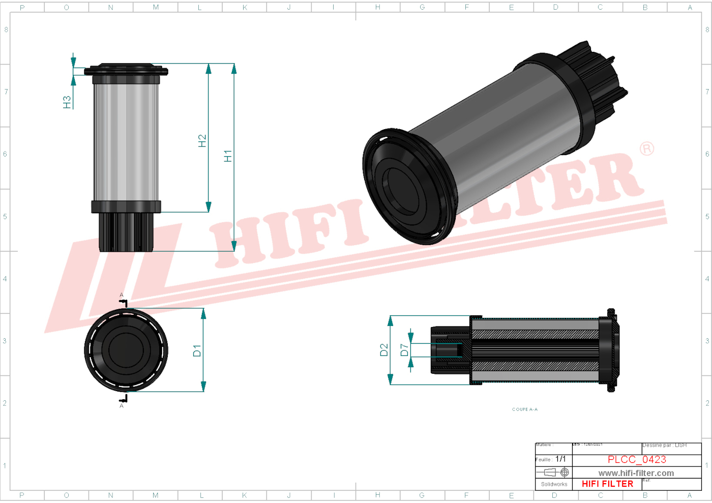 Schema tecnico Filtro carburante 1006763053 per trattori e macchine agricole