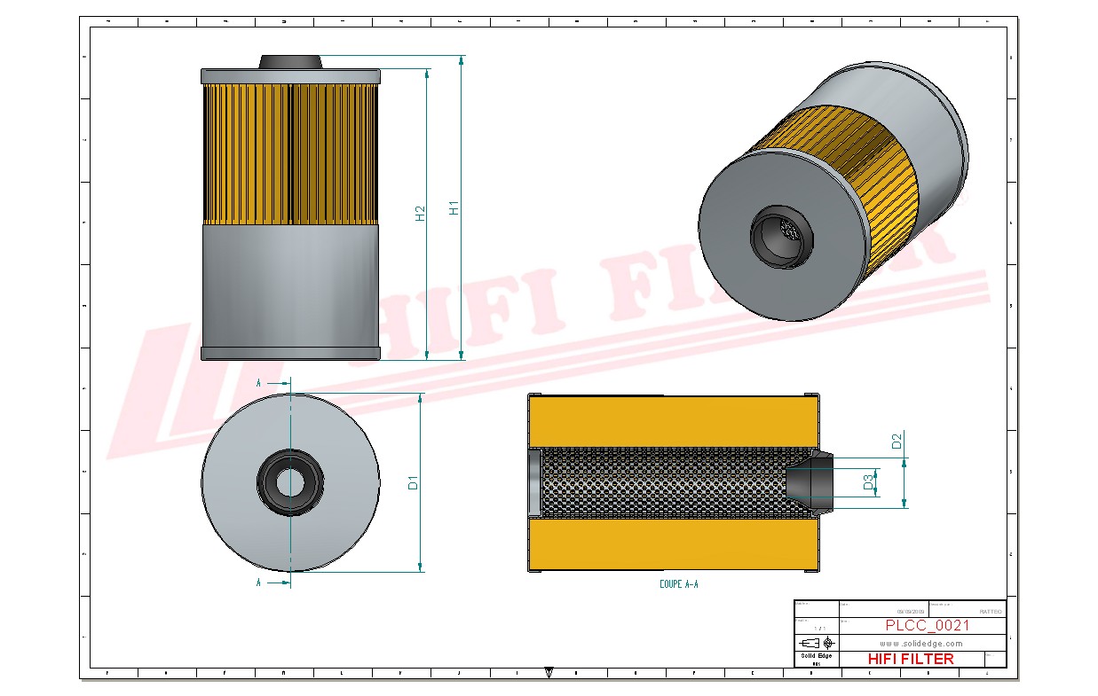Schema tecnico Filtro carburante