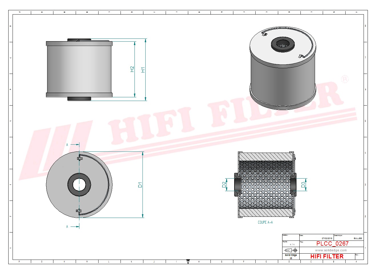 Schema tecnico Filtro carburante